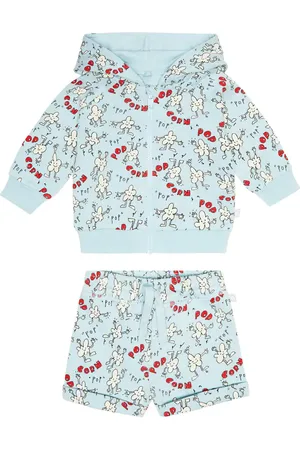 Stella McCartney Baby printed cotton hoodie and shorts set