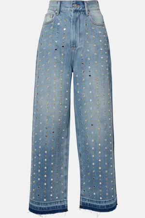 XU ZHI Embellished wide-leg jeans