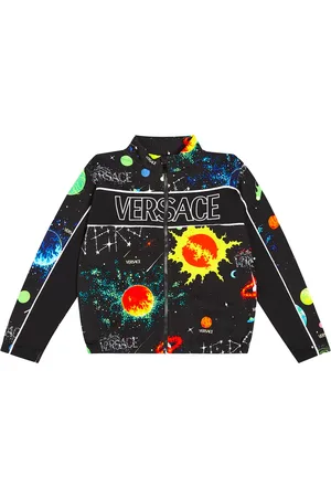 VERSACE Printed cotton jersey track jacket