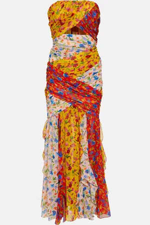 Carolina Herrera Floral strapless maxi dress