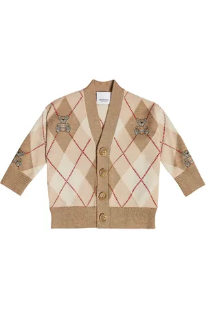 Burberry Baby Thomas Bear argyle wool-blend cardigan