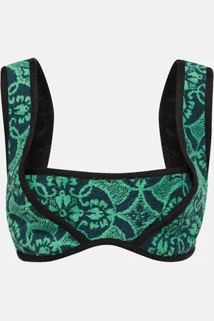 Marine Serre Printed terry bralette