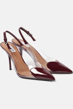 Alaïa Le CÅur 90 leather and PU slingback pumps