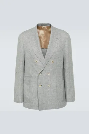 Brunello Cucinelli Houndstooth linen blazer