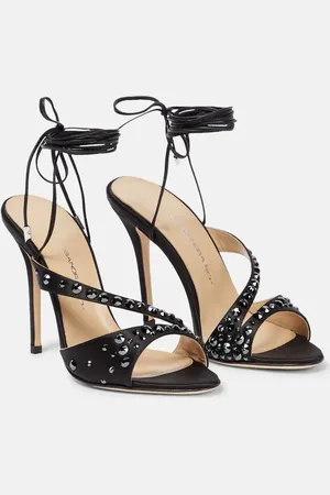 Alessandra Rich Embellished silk satin sandals
