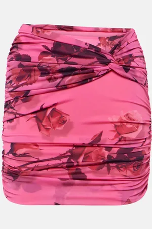BLUMARINE Floral ruched miniskirt