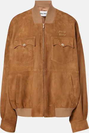 Miu Miu Logo suede jacket