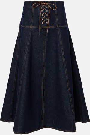 ULLA JOHNSON Estelle denim midi skirt