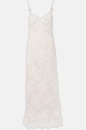BLUMARINE Rebrode embellished lace maxi dress