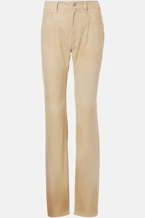 Ralph Lauren Scottie low-rise leather straight pants