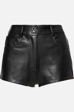 Norma Kamali High-rise faux leather shorts