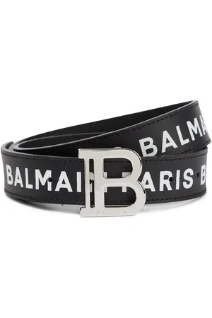 Balmain Logo printed leather belt