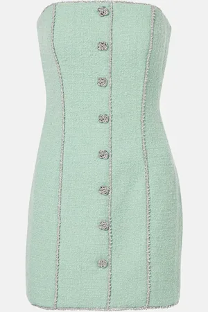 ROTATE Embellished wool-blend bouclÃ© minidress