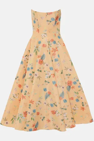 Markarian Rousseau floral strapless midi dress
