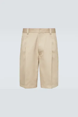 Prada Pleated cotton Bermuda shorts