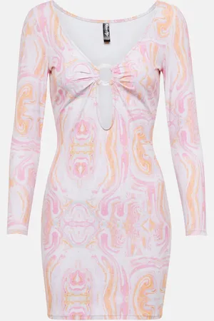 Reina Olga Duke printed cutout minidress
