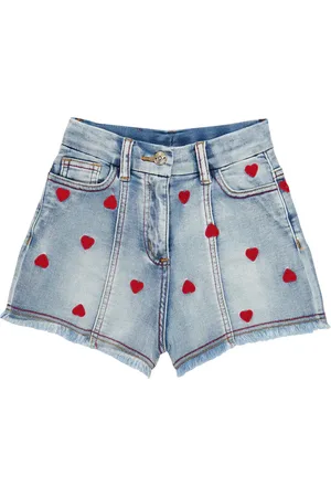 MONNALISA Embroidered denim shorts