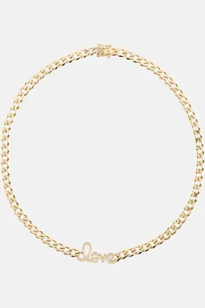 Sydney Evan Love Script 14kt necklace with diamonds