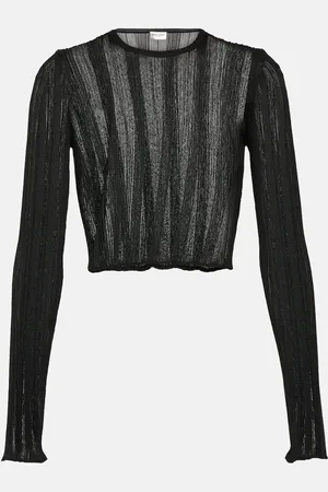 Saint Laurent Striped knit crop top