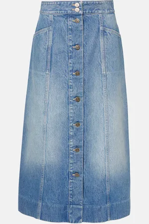 VALENTINO Denim midi skirt