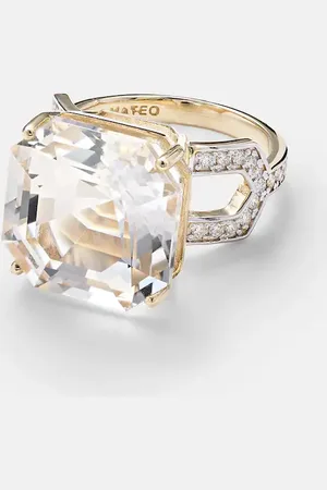 Mateo 14kt ring with topaz and diamonds