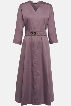 Max Mara Pleated cotton midi dress