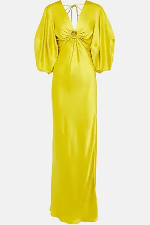 Stella McCartney Deep V-neck satin maxi dress