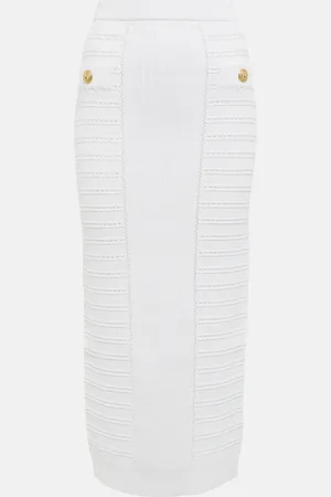 Balmain Embellished knit midi skirt