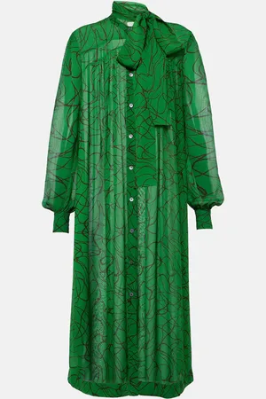 DRIES VAN NOTEN Printed georgette midi dress
