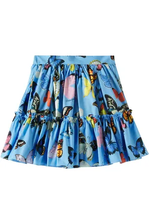 Dolce & Gabbana Ruffled printed cotton poplin skirt