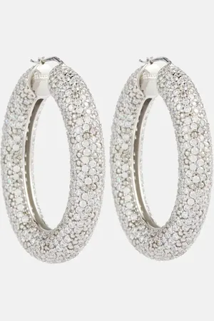 Jil Sander Crystal-embellished hoop earrings