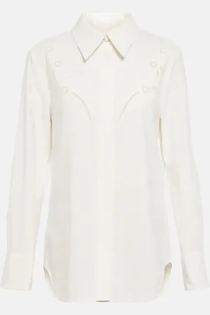 Chloé Broderie anglaise crÃªpe de chine shirt