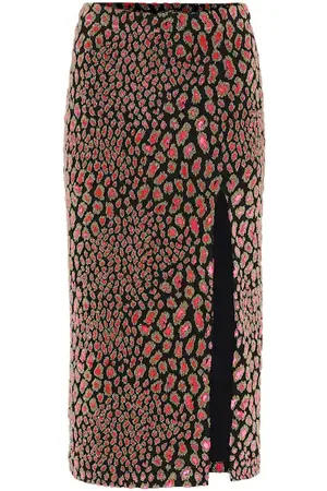 Caroline Constas Leo velvet midi skirt