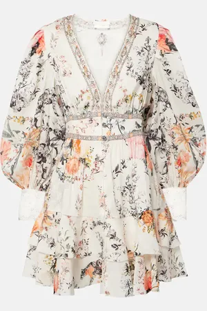 Camilla Floral linen and silk minidress