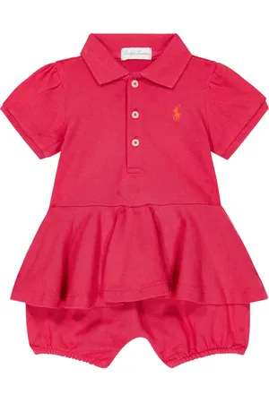 Ralph Lauren Baby peplum cotton mesh bodysuit