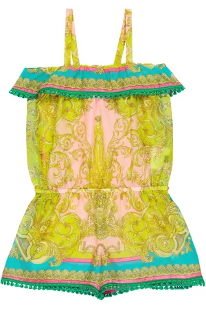VERSACE Barocco Goddess cotton and silk playsuit