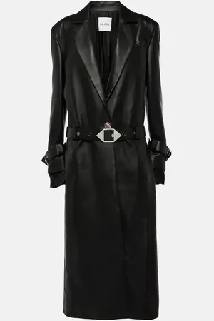The Attico Belted leather coat