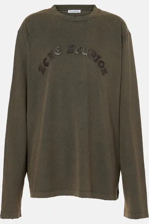 Acne Studios Logo appliquÃ© cotton jersey top