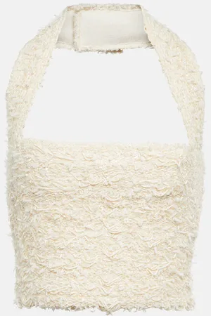Balmain Halter-neck bouclÃ© top