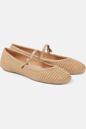 Gianvito Rossi Carla leather-trimmed ballet flats