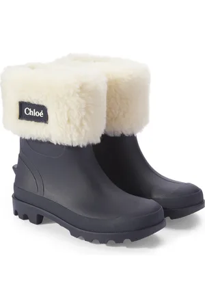 Chloé Wellies faux shearling-trimmed boots