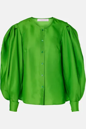 Carolina Herrera Puff-sleeve silk blouse