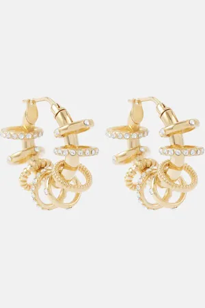 Amina Muaddi Multi Ring Small embellished hoop earrings