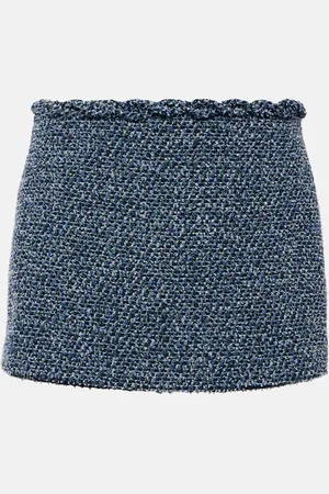 VALENTINO Tweed denim miniskirt