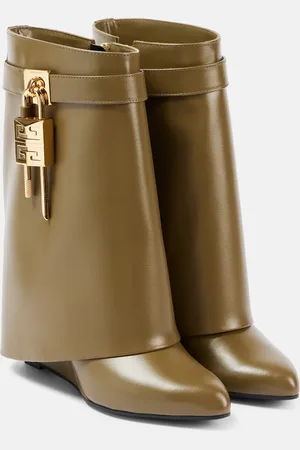 Givenchy Shark Lock leather wedge boots