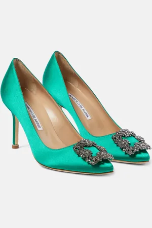 Manolo Blahnik Hangisi embellished satin pumps