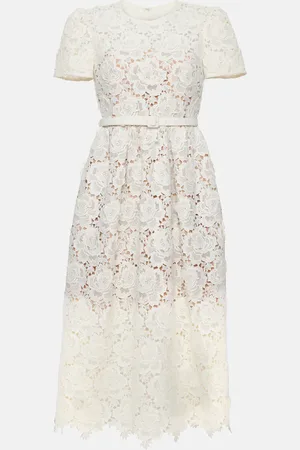 Self-Portrait Floral lace midi dress