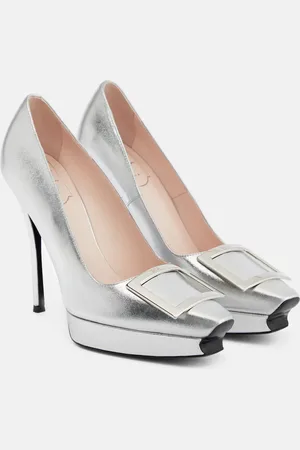 Roger Vivier Belle Vivier metallic leather platform pumps