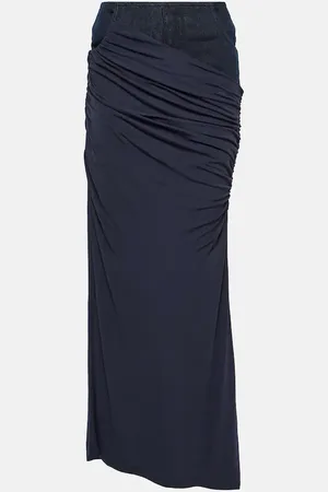 CHRISTOPHER ESBER Ruched denim maxi skirt
