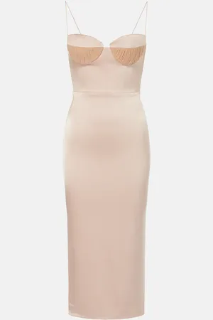 ALEX PERRY Sweetheart satin crÃªpe midi dress